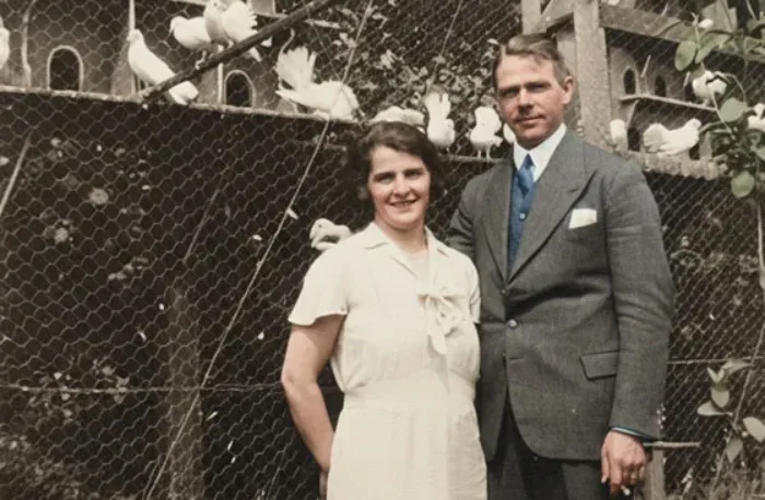 Jozef en Anna bij de duiven